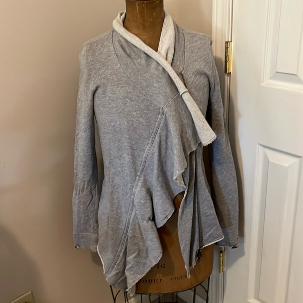Free People We The Free Gray zip up sweatshirt size XS